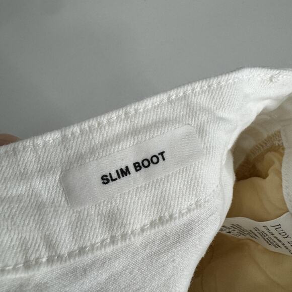 Judy Blue Slim Boot Jeans Womens 16W White High Rise Denim Retro Hippie Boho - Picture 9 of 14